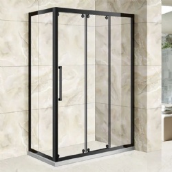 2025 Black Stainless Steel Glass Shower Room Sliding Glass Door